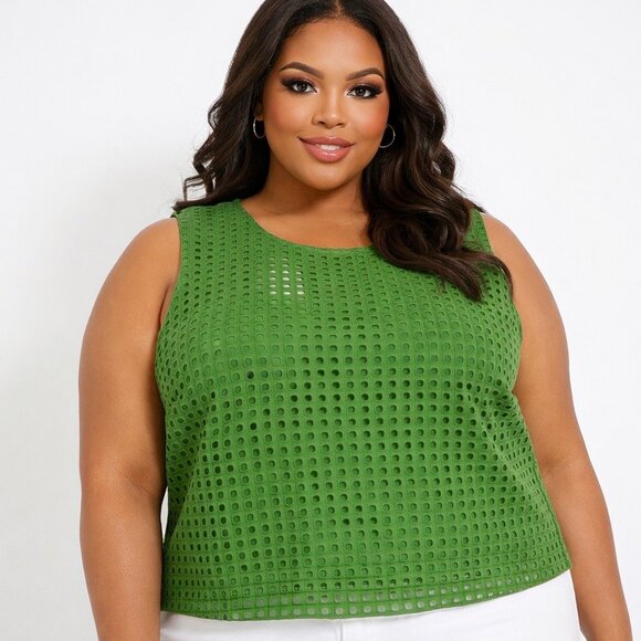 kate spade Tops - NWT Kate Spade x Target Green Eyelet Tank Top 3XL